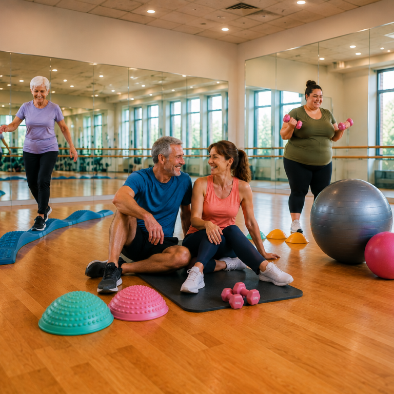 Cap Vitalité Angoulême Groupe diversifié de personnes faisant de l'exercice dans une salle de sport.